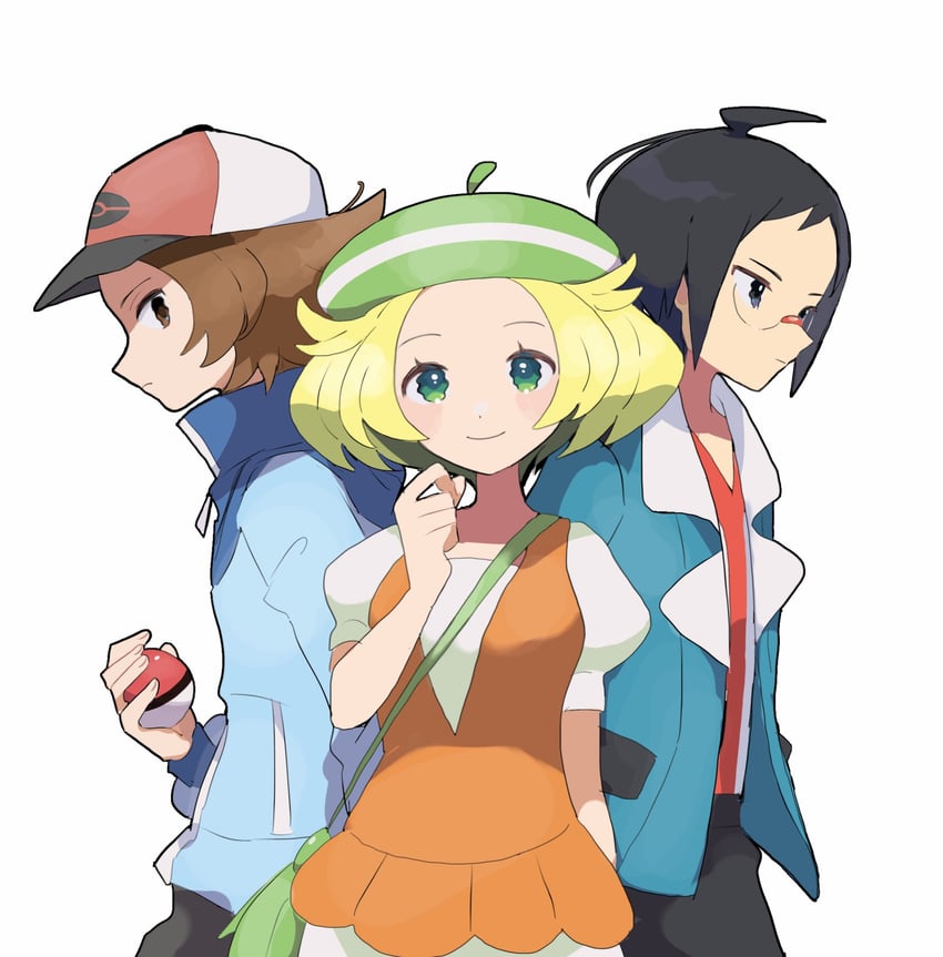 hilbert, bianca, and cheren (pokemon and 1 more) drawn by eneko_(olavcnkrpucl16a)