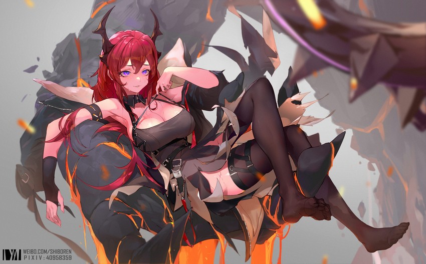 surtr and surtr's golem (arknights) drawn by dm_(dai_miao)