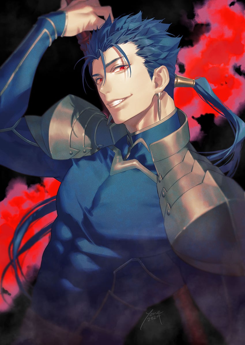cu chulainn (fate and 1 more) drawn by kazuki_yone
