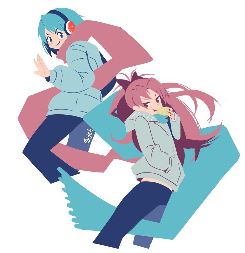 miki sayaka and sakura kyoko (mahou shoujo madoka magica) drawn by juudo_ni_seiheki_kojireta_madoka_suki