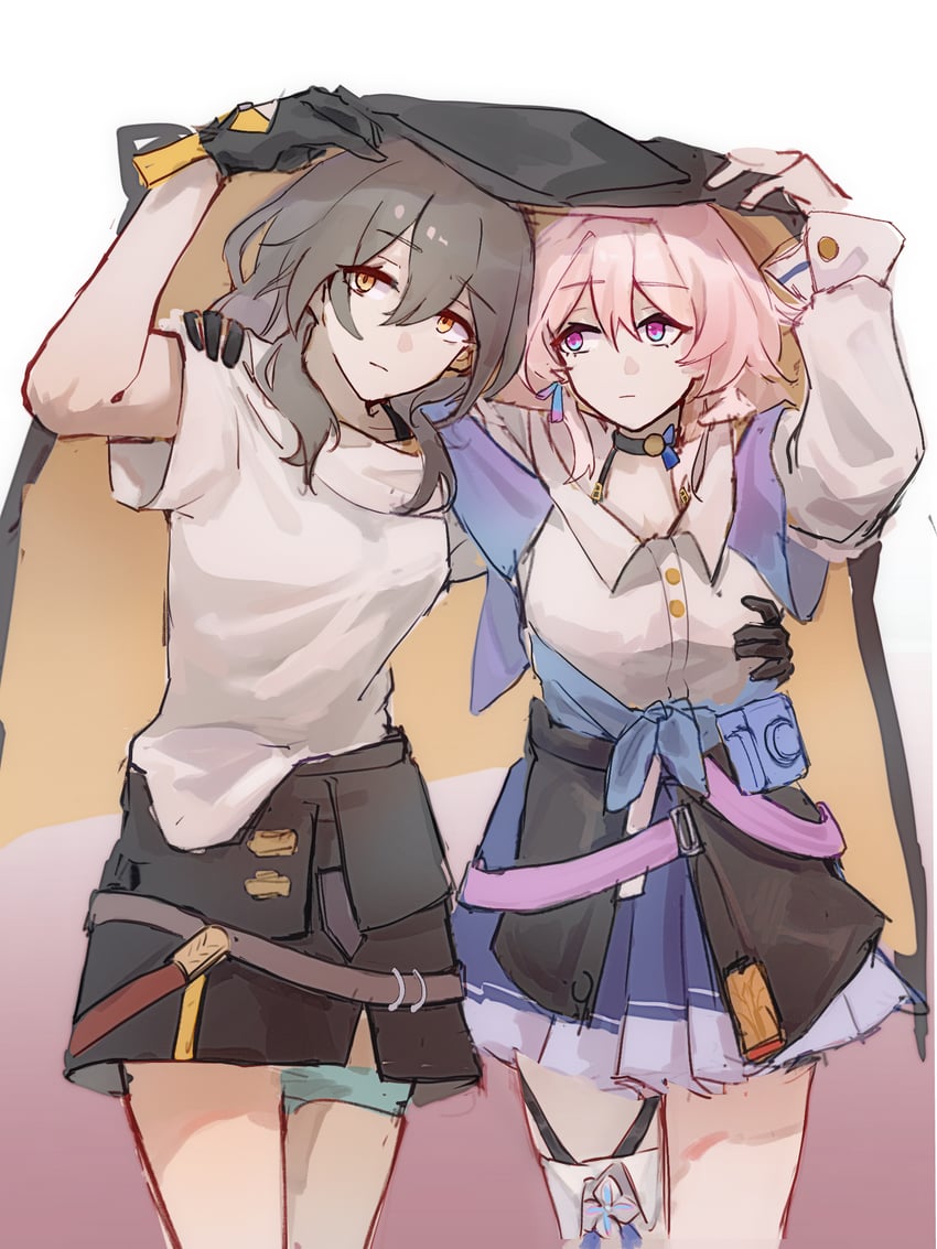 trailblazer, stelle, and march 7th (honkai and 1 more) drawn by yanwenzi_00