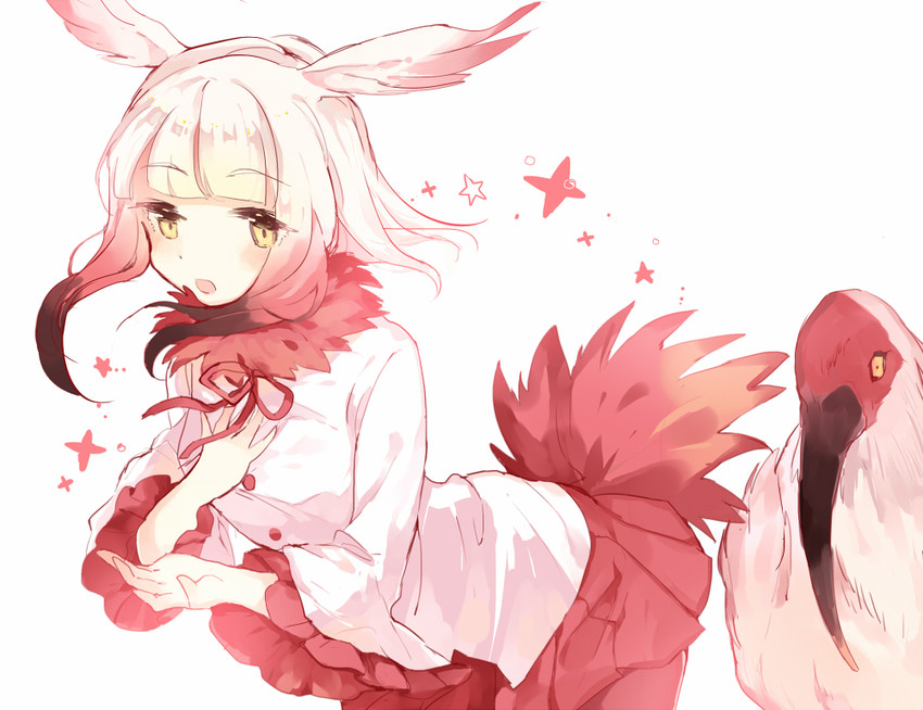 japanese crested ibis (kemono friends) drawn by huang_bao_b