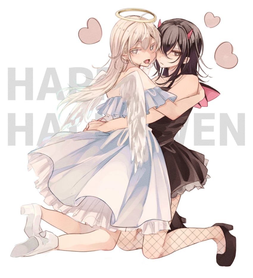 shiina saya and amamiya aoi (original) drawn by strawberry_(akira-love)