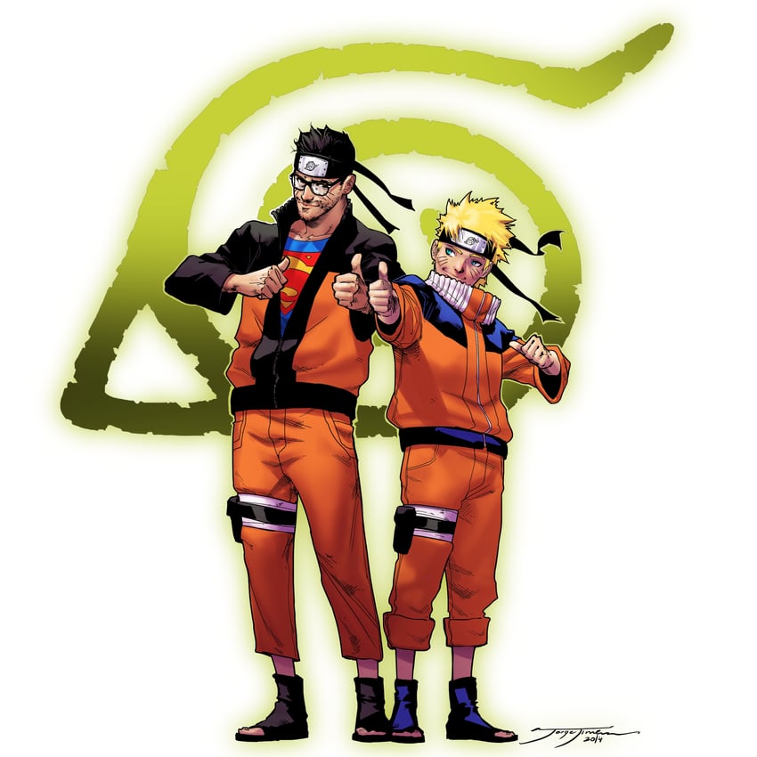 uzumaki naruto and superman (naruto and 2 more) drawn by jorge_jimenez