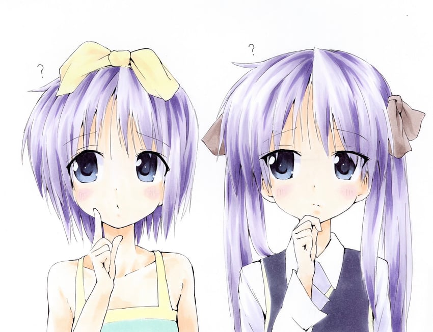 hiiragi kagami and hiiragi tsukasa (lucky star) drawn by shiki_59