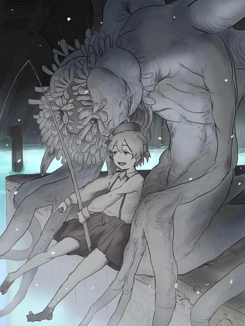 hatoba tsugu and ebrietas daughter of the cosmos (bloodborne and 1 more) drawn by kiwa_(soek)