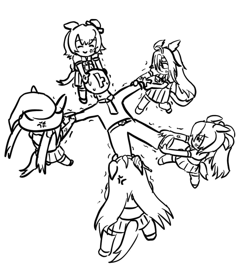 trainer, curren chan, t-head trainer, sweep tosho, orfevre, and 2 more (umamusume) drawn by docchi_(vsv5tu8rqufhny0)