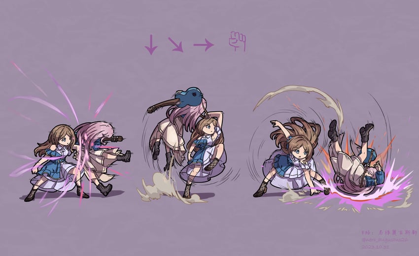 chihaya anon, nagasaki soyo, and baiken (bang dream! and 2 more) drawn by nero_augustus