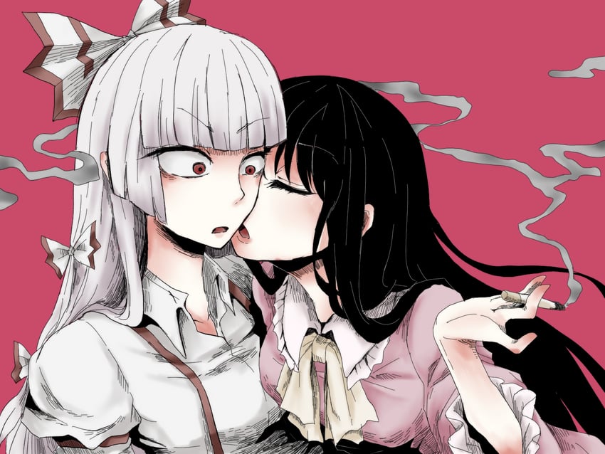 fujiwara no mokou and houraisan kaguya (touhou) drawn by tonfa_(sisio)