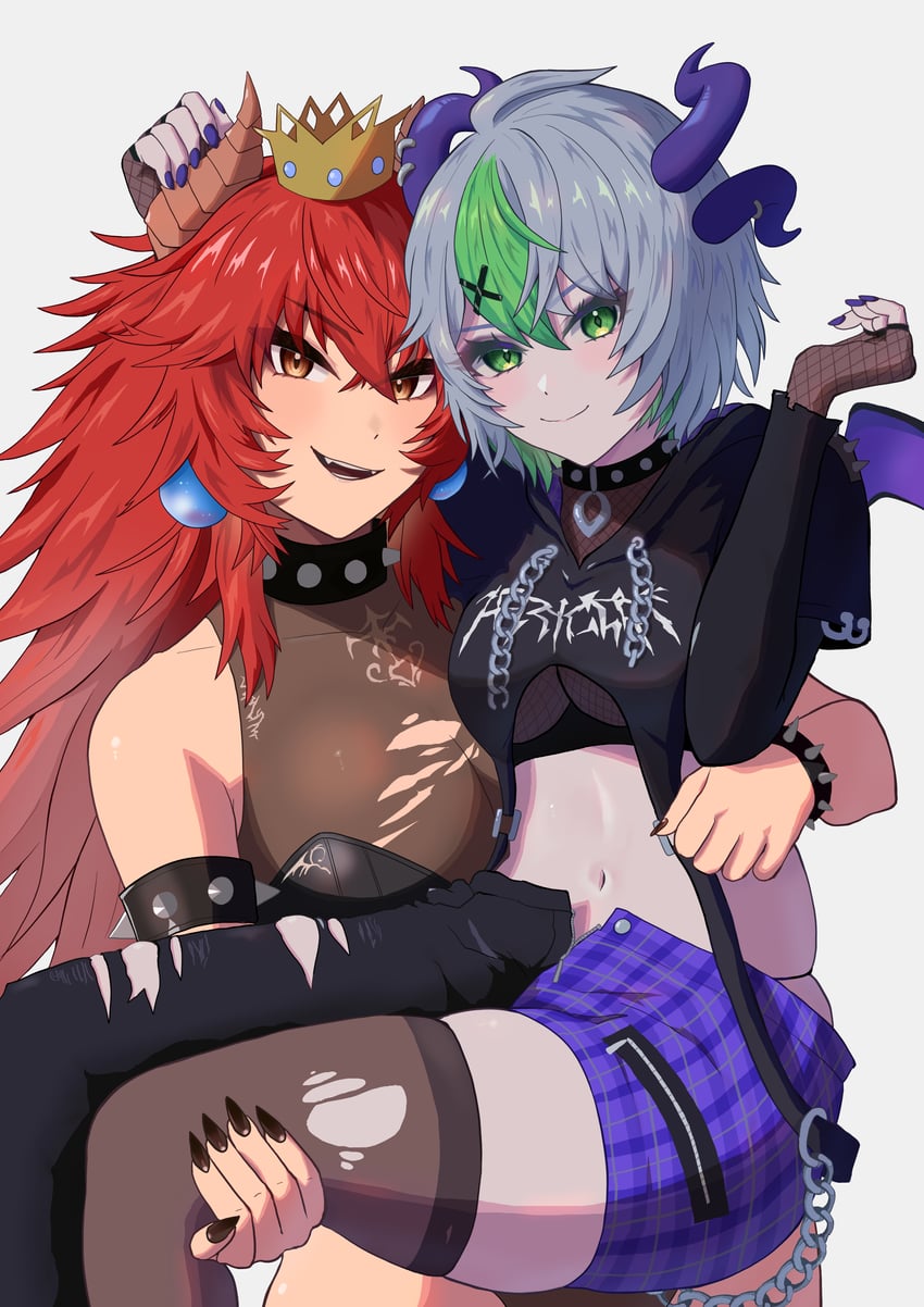 bowsette, zentreya, and apricot the lich (mario and 2 more) drawn by meibin