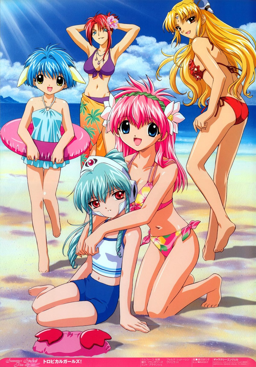 milfeulle sakuraba, mint blancmanche, ranpha franboise, forte stollen, vanilla h, and 1 more (galaxy angel) drawn by fujita_mariko