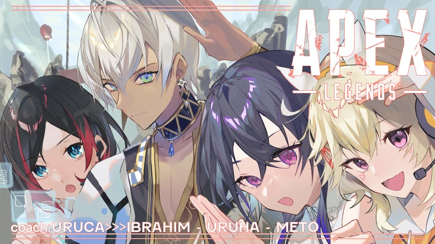 ichinose uruha, komori met, ibrahim, and uruca (nijisanji and 2 more) drawn by sirom