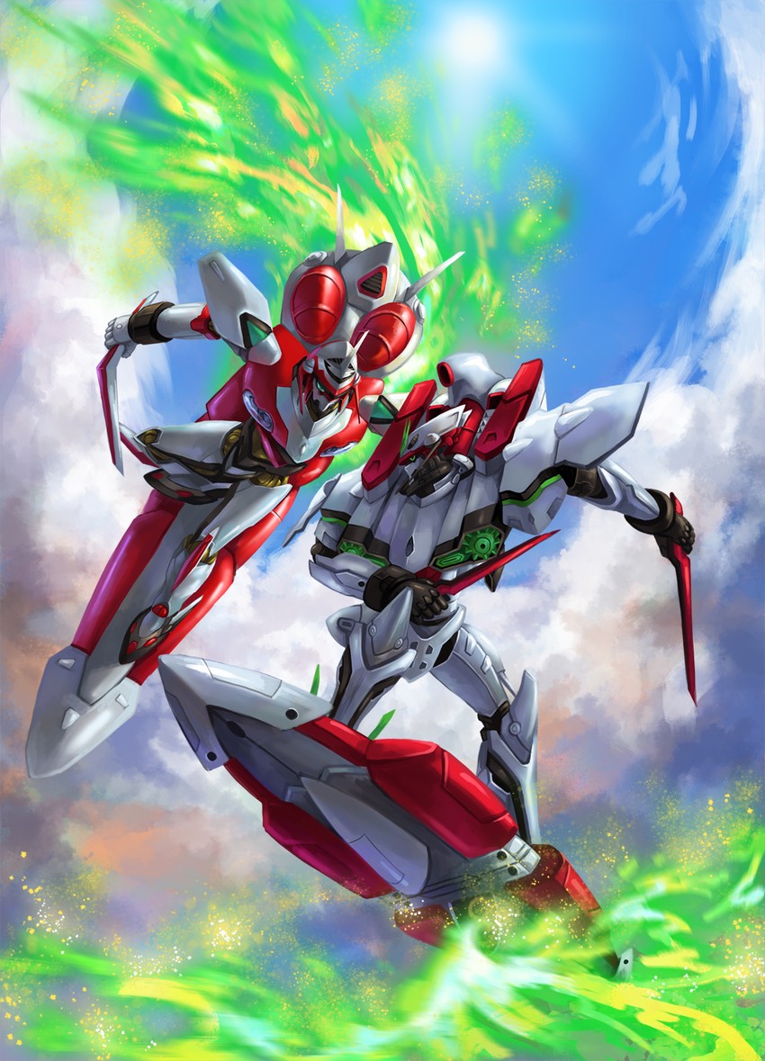 nirvash, nirvash typezero, and nirvash neo (eureka seven and 1 more) drawn by kacyu