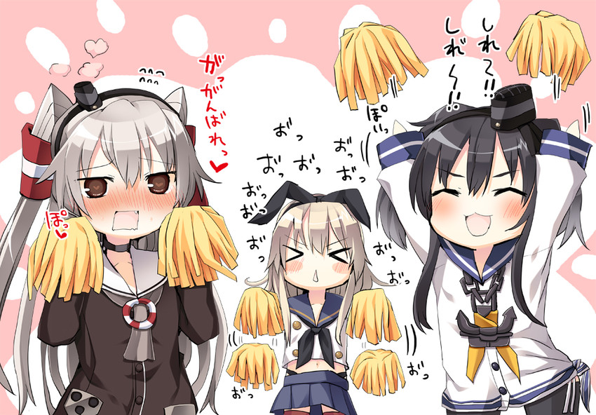 shimakaze, amatsukaze, and tokitsukaze (kantai collection) drawn by matsushita_yuu