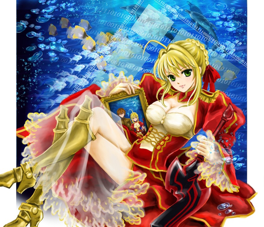 nero claudius and kishinami hakuno (fate and 1 more) drawn by manbosakuranbo