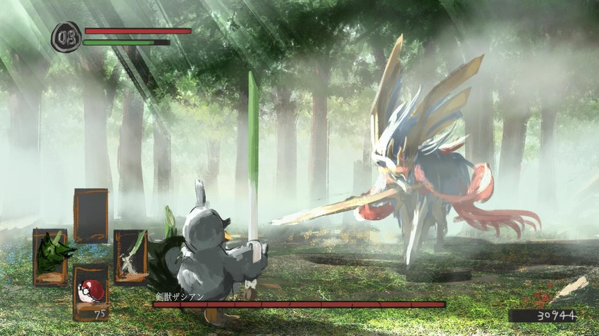 sirfetch'd and zacian (pokemon and 3 more) drawn by joki_yoh
