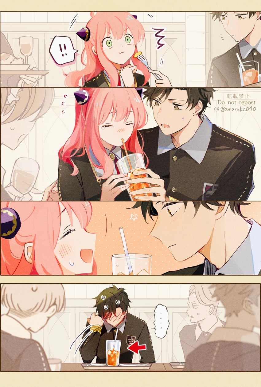 anya, damian desmond, ewen egeburg, and emile elman (spy x family) drawn by yamasuke040