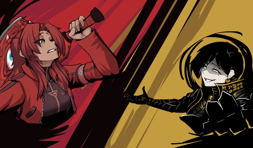 binah and gebura (project moon and 1 more) drawn by boxman