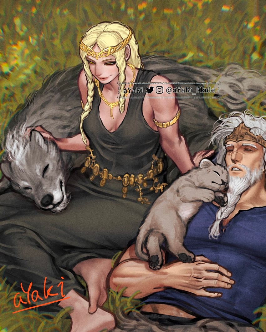 queen marika the eternal and godfrey first elden lord (elden ring) drawn by ayaki_blade