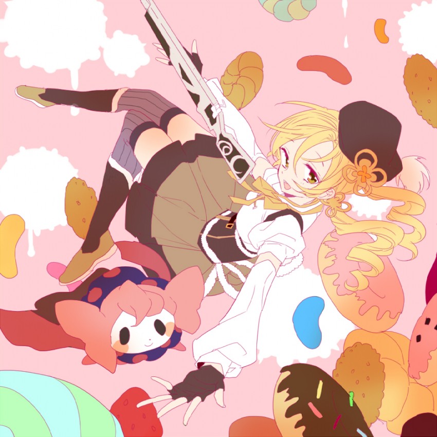 tomoe mami and charlotte (mahou shoujo madoka magica) drawn by makiko