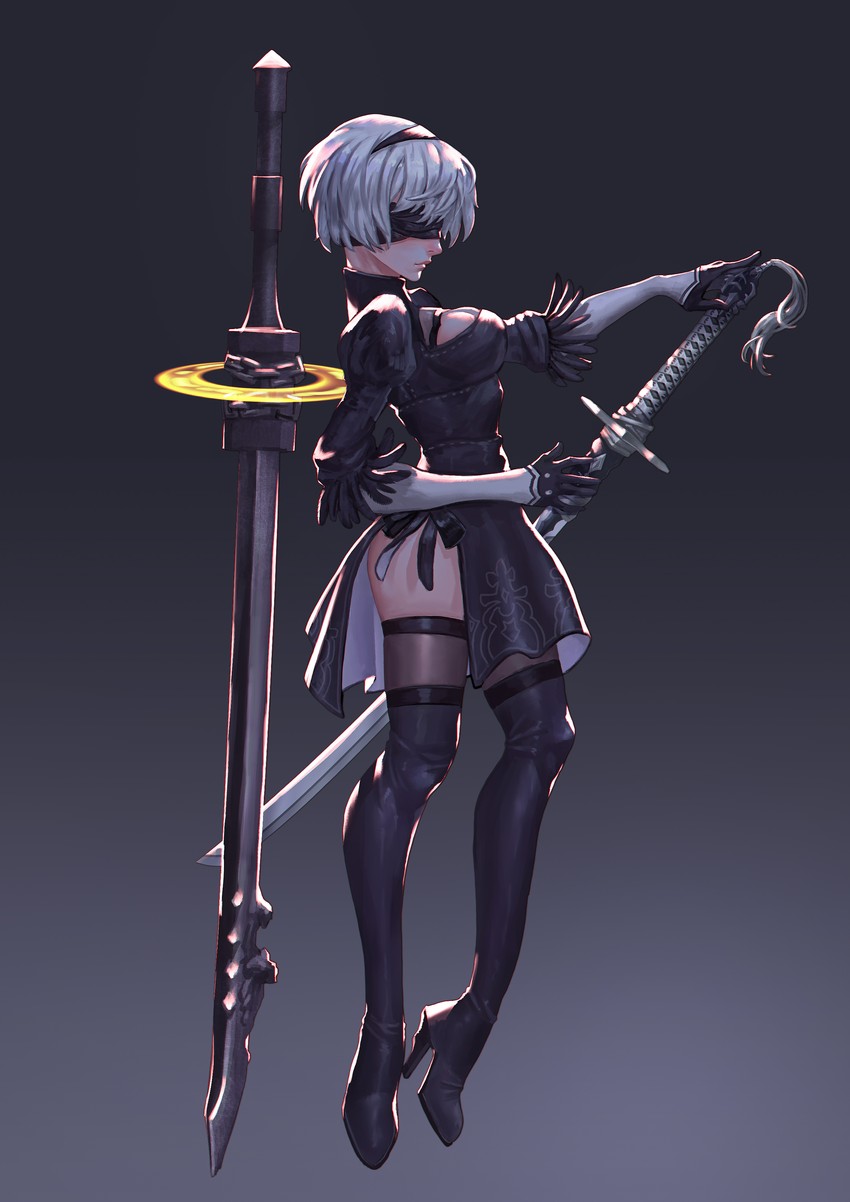 2b (nier and 1 more) drawn by xue_qi_ye_(dndtmbdue)