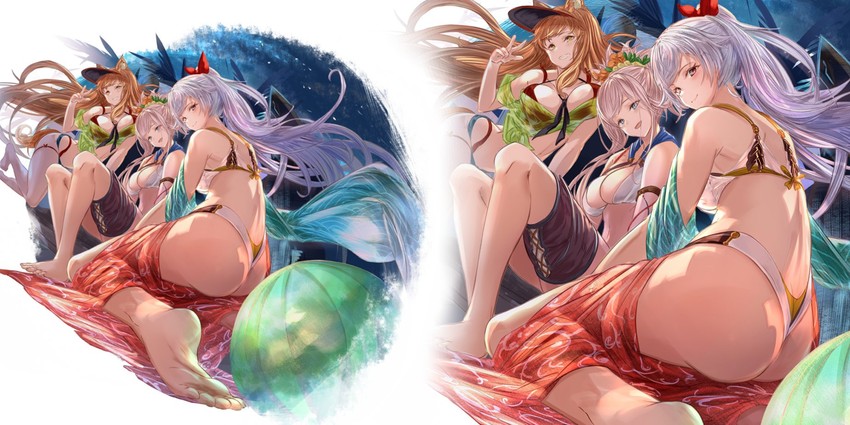 miyamoto musashi, tomoe gozen, and suzuka gozen (fate and 1 more) drawn by yatsuka_(846)