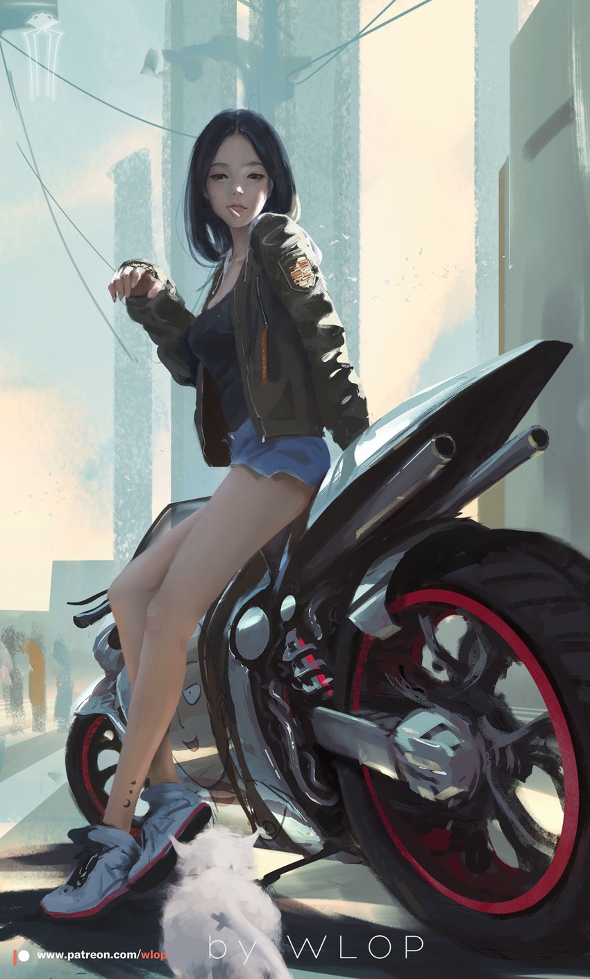 saitama and mahina (one-punch man and 1 more) drawn by wlop
