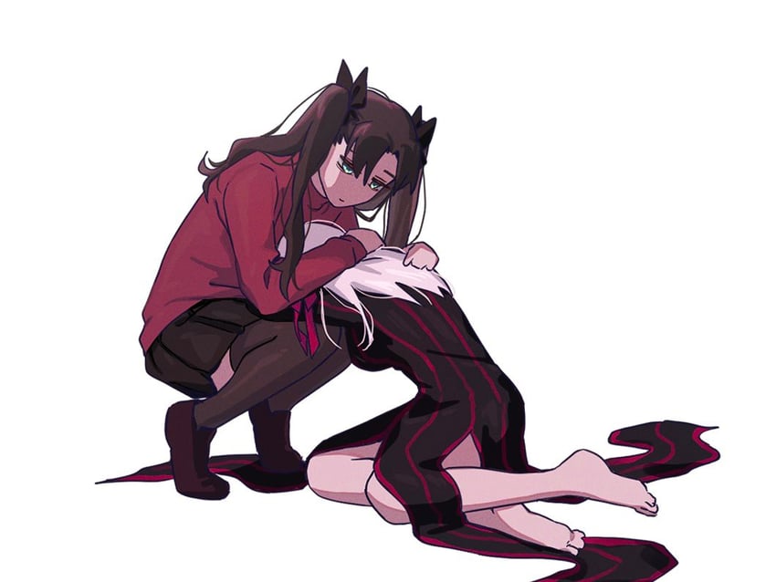 tohsaka rin, matou sakura, and dark sakura (fate and 2 more) drawn by hwanm_fate
