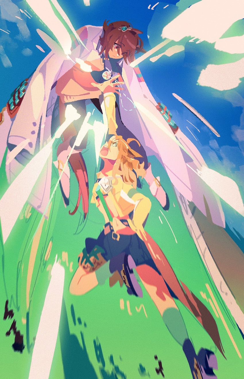 agnes tachyon and jungle pocket (umamusume and 1 more) drawn by 1kiyota0