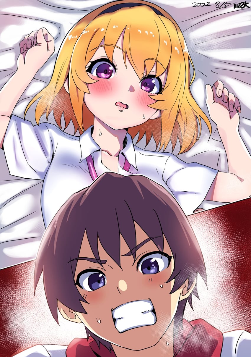 houjou satoko and maebara keiichi (higurashi no naku koro ni and 1 more) drawn by onuma_kuma