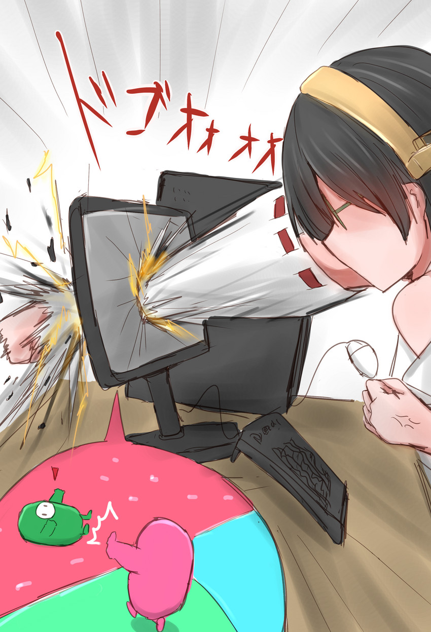 kirishima and fall guy (kantai collection and 1 more) drawn by kamaboko_senshi