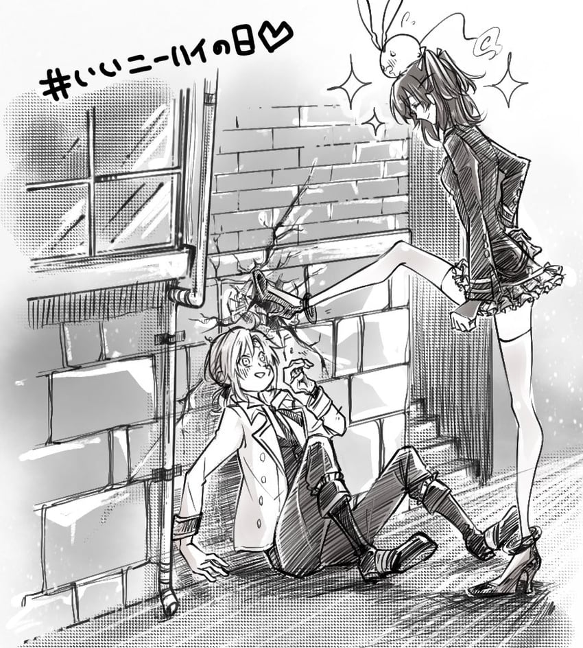 lenalee lee, allen walker, and timcanpy (d.gray-man) drawn by kozuuu
