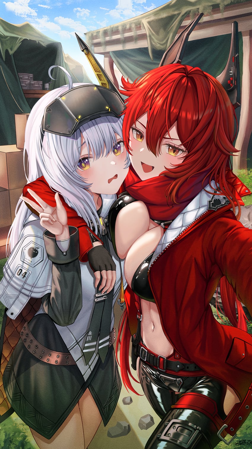 red hood and snow white (goddess of victory: nikke) drawn by xia_0328