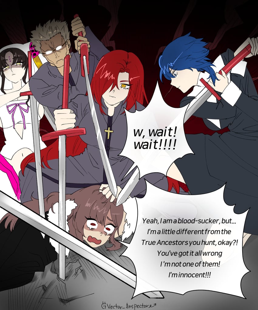 sessyoin kiara, yu mei-ren, ciel, narbareck, and mr. dawn (fate and 3 more) drawn by vector_inspector24