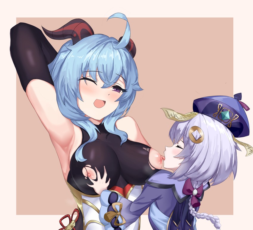 ganyu and qiqi (genshin impact) drawn by mz_(yeye_ai_chipao_mian)