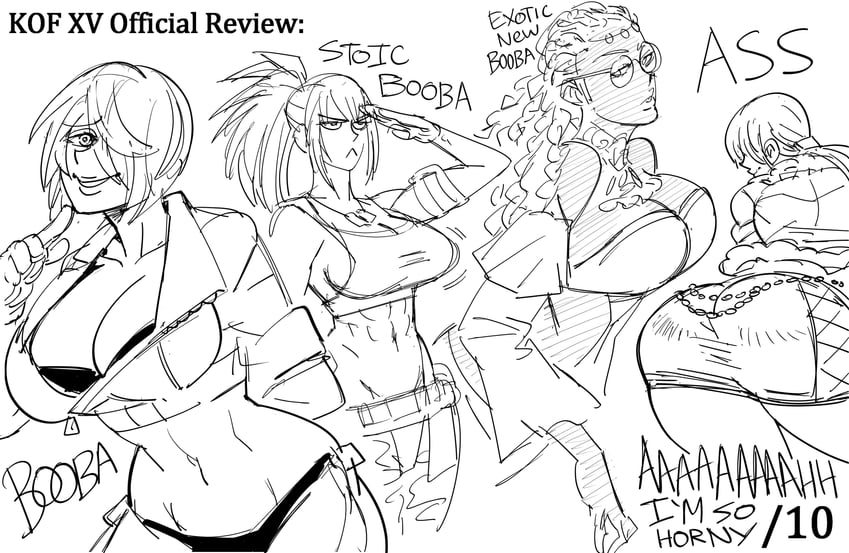 angel, leona heidern, shermie, and dolores (the king of fighters and 1 more) drawn by bb_(baalbuddy)