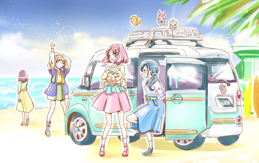 hanadera nodoka, hiramitsu hinata, sawaizumi chiyu, rabirin, nyatoran, and 3 more (precure and 2 more) drawn by iedesan