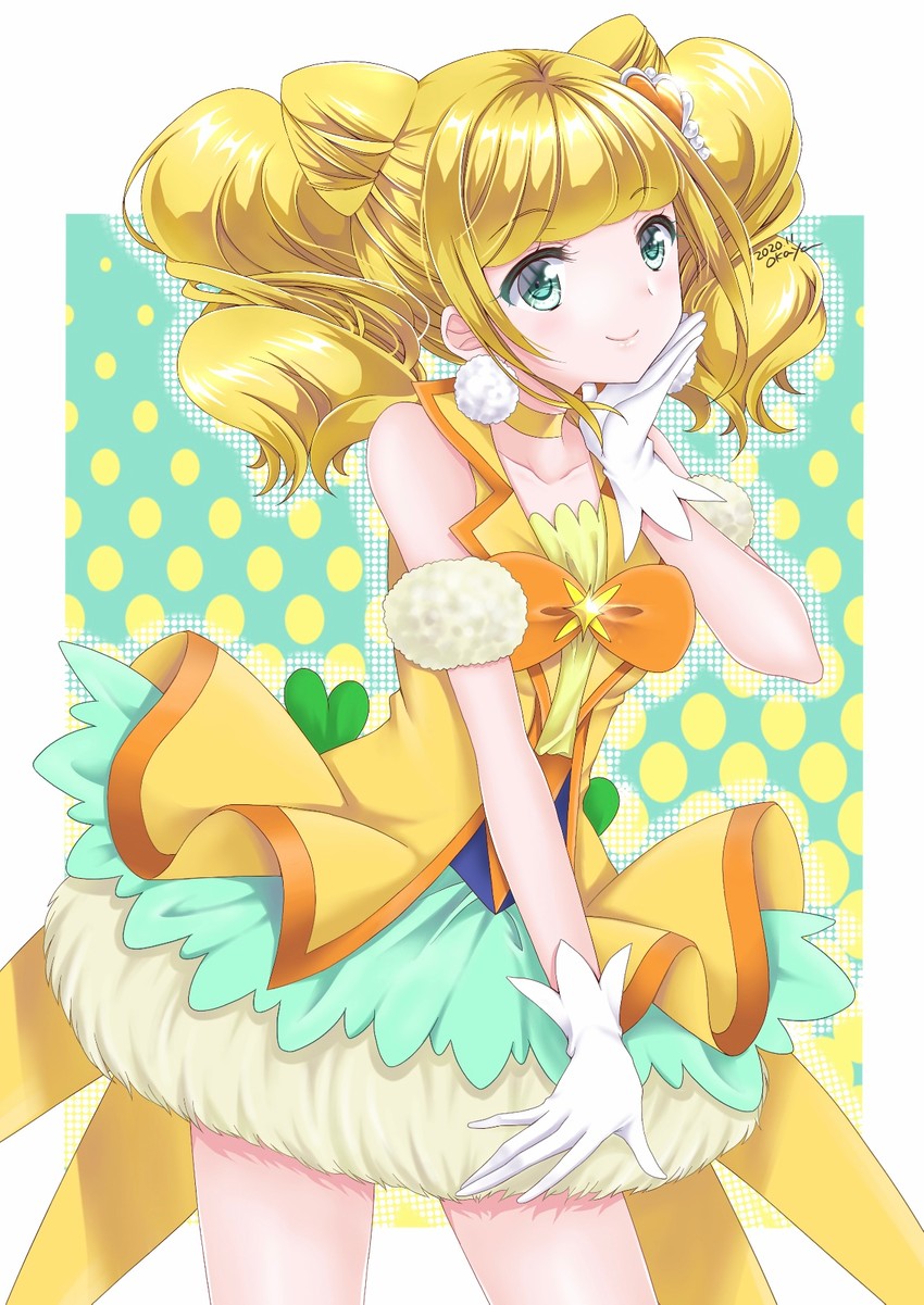 hiramitsu hinata and cure sparkle (precure and 1 more) drawn by okayashi