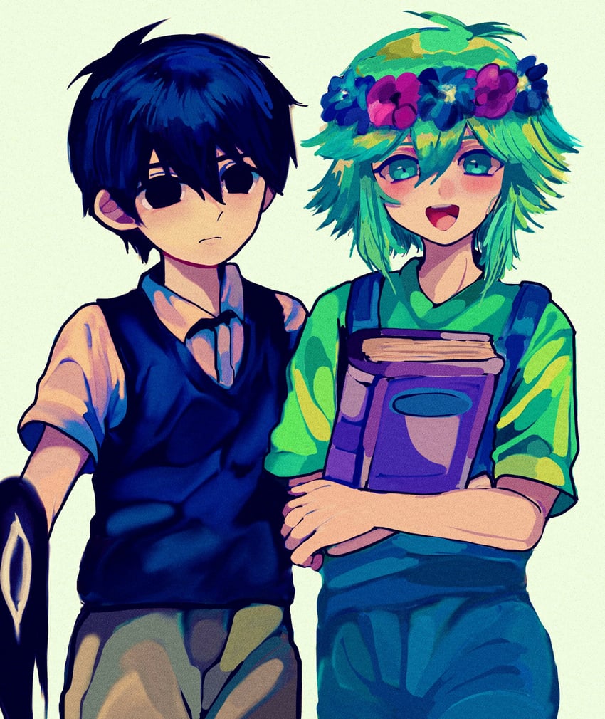 sunny, basil, and something (omori) drawn by ma_e_zo