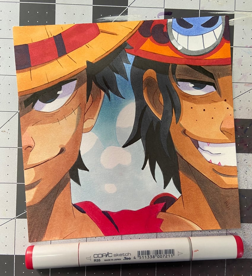 monkey d. luffy and portgas d. ace (one piece) drawn by crumsart