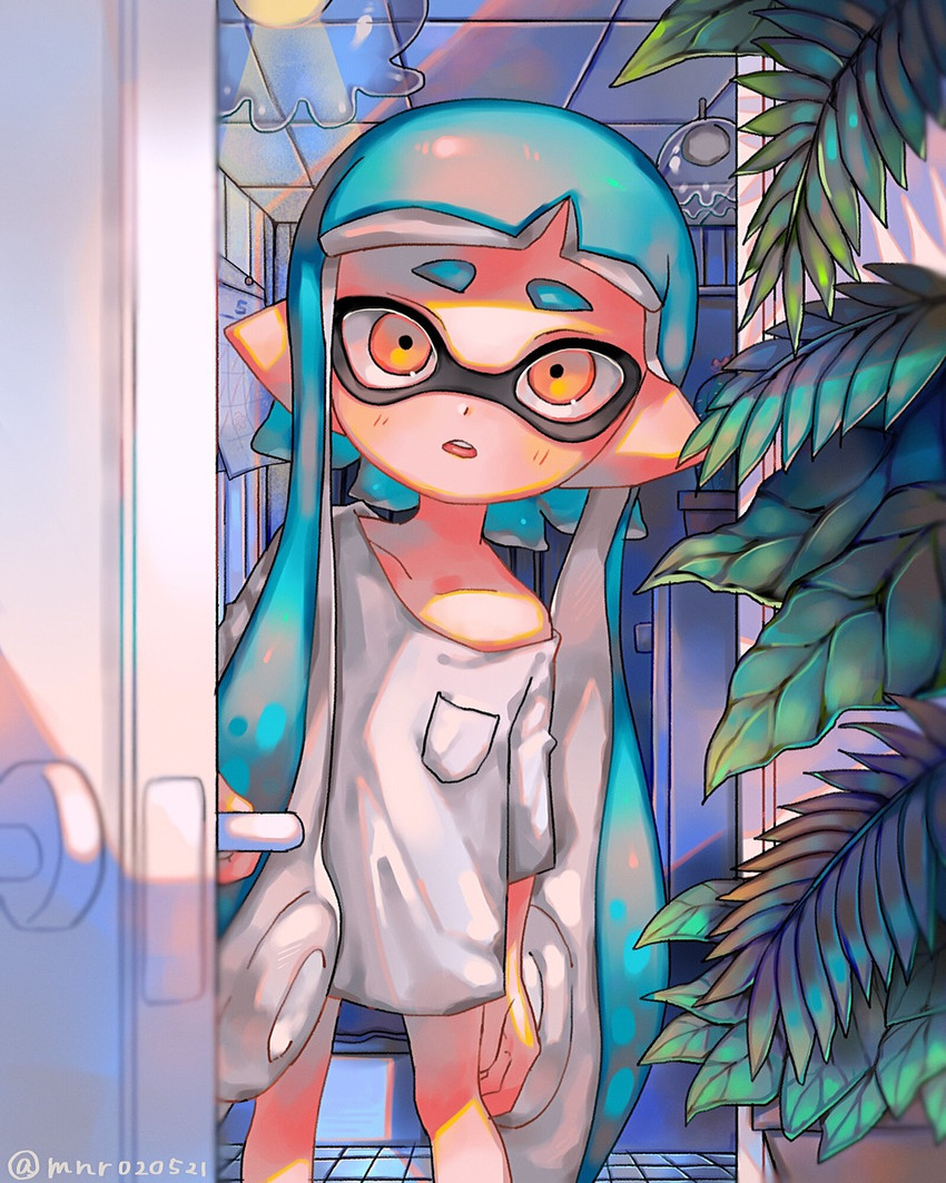 inkling player character and inkling girl (splatoon) drawn by mnr020521