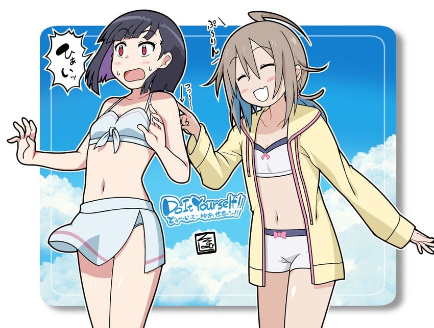 yua serufu and suride miku (do it yourself!!) drawn by ki_(adotadot)