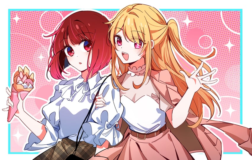 arima kana and hoshino ruby (oshi no ko) drawn by shuoruoranxing