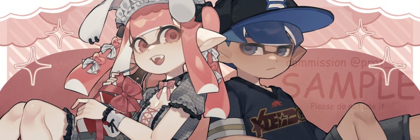 inkling player character, inkling girl, and inkling boy (splatoon) drawn by prat_rat