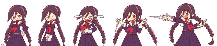 fukawa toko and genocider shou (danganronpa and 2 more) drawn by kei-chan_(atlas_kei)