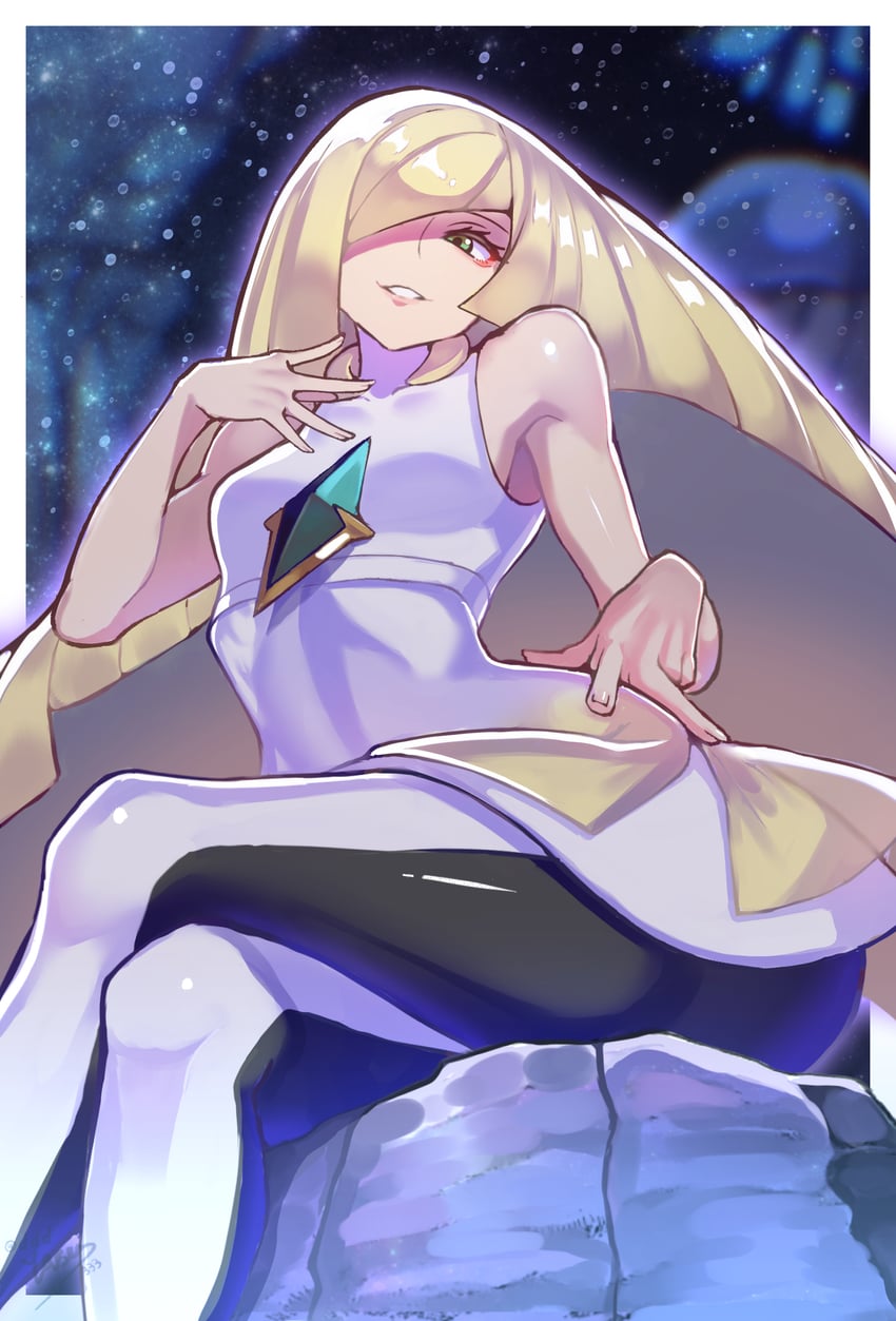 lusamine and nihilego (pokemon and 1 more) drawn by yasu_suupatenin