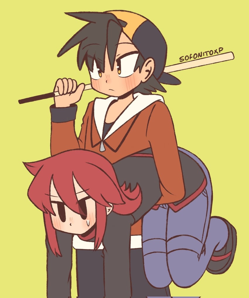 ethan and silver (pokemon and 1 more) drawn by sofo_soup