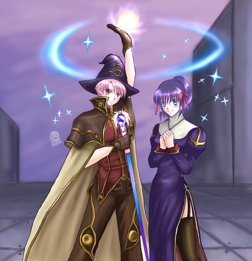 priest, wizard, and whisper (ragnarok online) drawn by namuko_(ruka_konami)