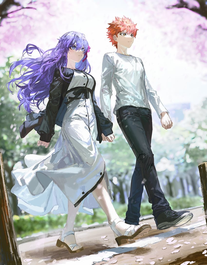 emiya shirou and matou sakura (fate and 2 more) drawn by quasarcake