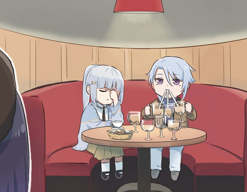 kamisato ayaka, yelan, and kamisato ayato (genshin impact) drawn by xinzoruo